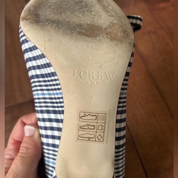 J. Crew Women’s Elsie Plaid Pumps with Bow Size 7 - Picture 6 of 7